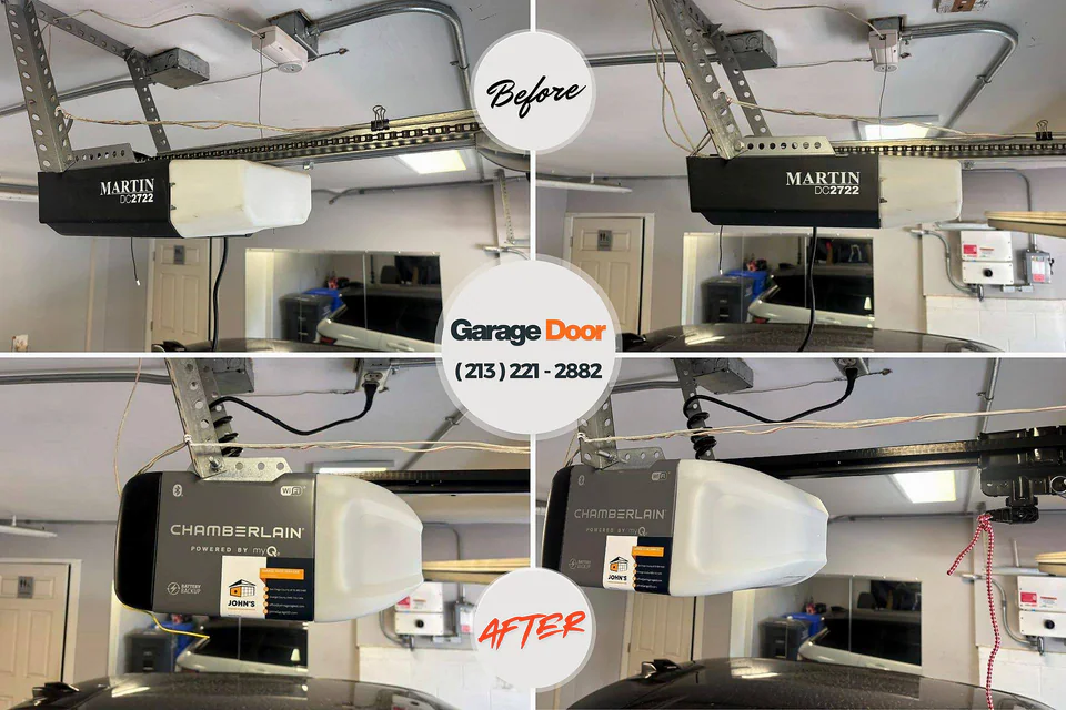 Before and after: garage door repair Davison, MI